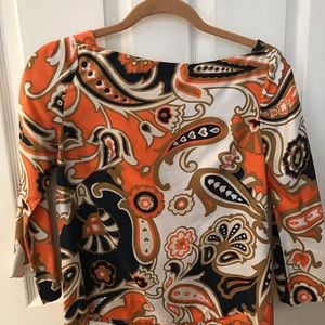 JCrew silk printed blouse